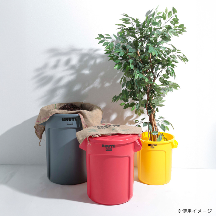 ラバーメイド ラウンドブルートユーティリティコンテナ φ610×H800mm 166.5L イエロー