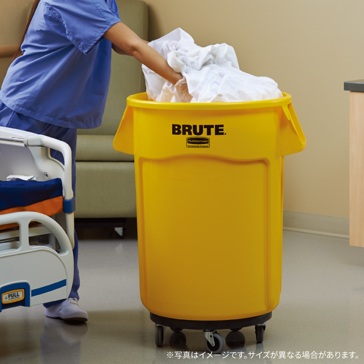 ラバーメイド ラウンドブルートユーティリティコンテナ φ610×H800mm 166.5L イエロー