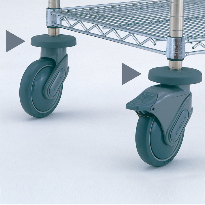打ち込み単独キャスター ウレタン車 φ125mm ストッパーアリ 1個 【業務