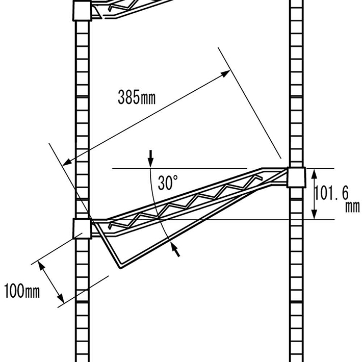 エレクターシェルフ スーパーシリーズ スランテッドシェルフ W1212×D460×H1384mm Pポール 5段 【業務用】