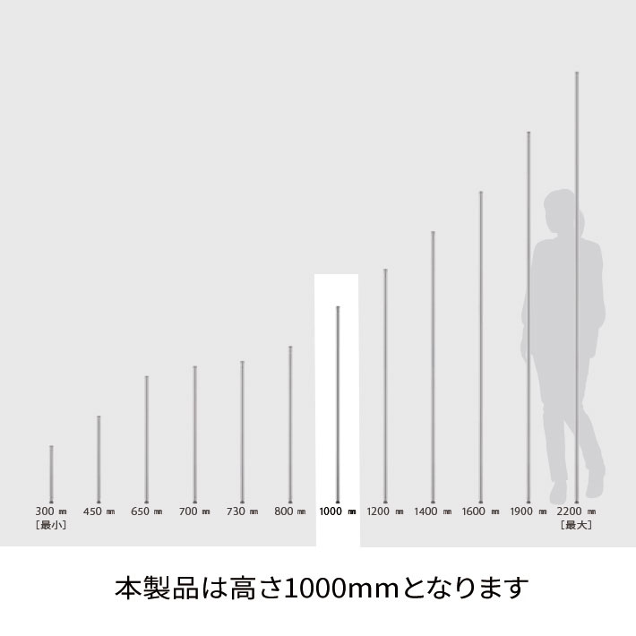 ベーシックシリーズ ポール 1000mm ステンレス 1組2本入