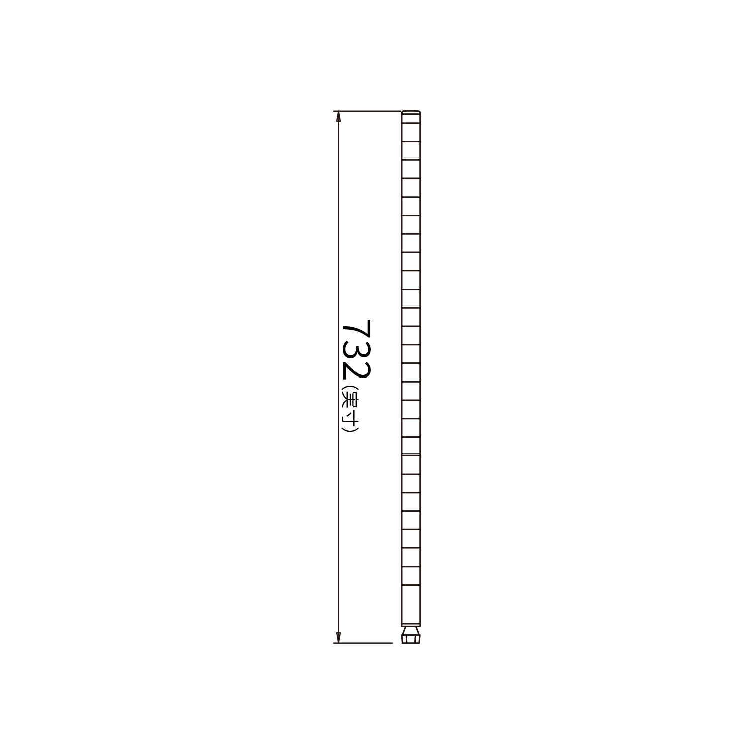 ベーシックシリーズ ポール 730mm ブラック 1組2本入