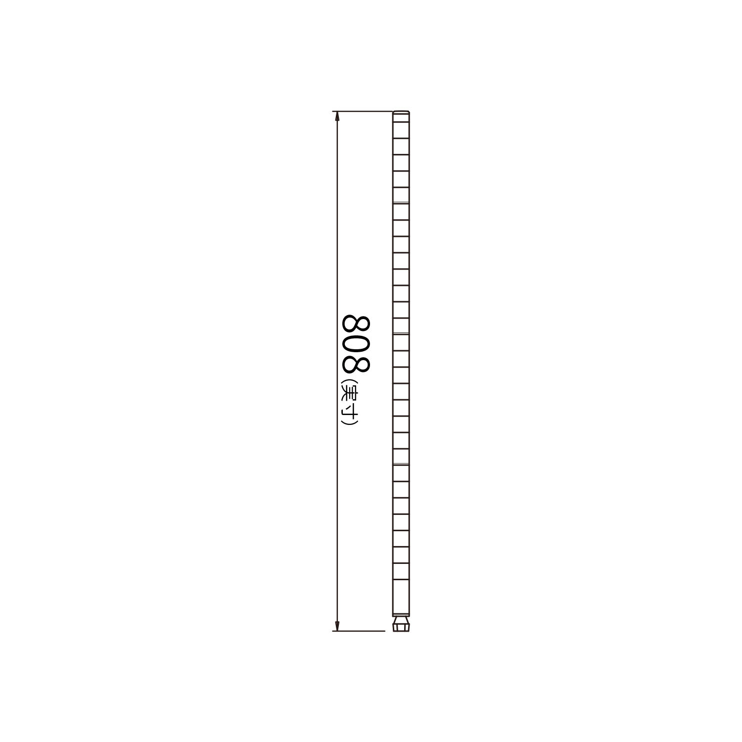 ベーシックシリーズ ポール 800mm ブラック 1組2本入