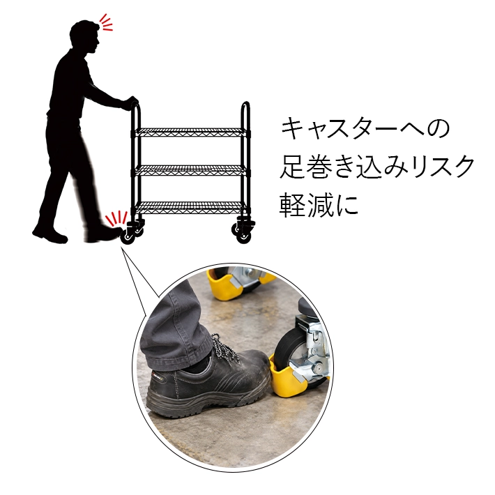 打ち込み単独キャスター フットガード付 ナイロン車 φ150mm ストッパーなし 1個 【業務用】