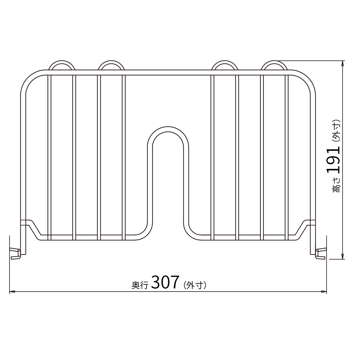 ベーシックシリーズ ディバイダー 300mm用 ホワイト 2枚入