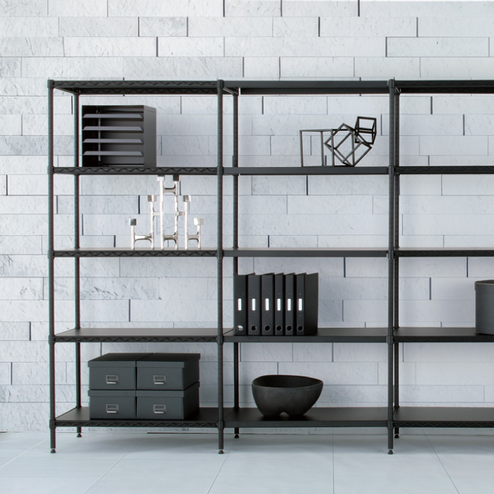 ベーシックシリーズ フラットシェルフ W1200×D450mm用 天板（連結用）・ブラック 1枚