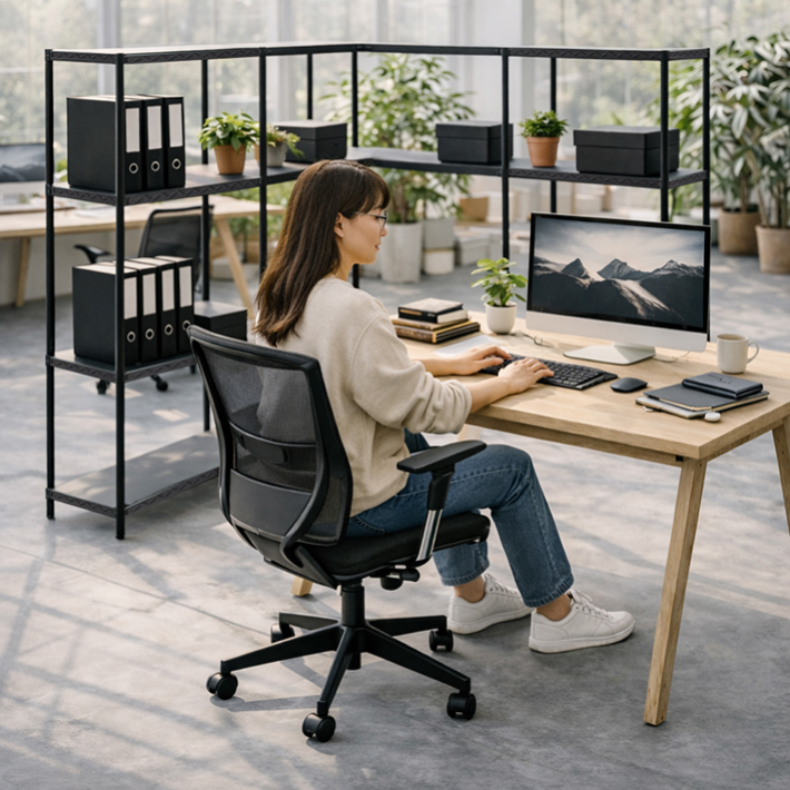 ベーシックシリーズ フラットシェルフ W1200×D450mm用 天板（連結用）・ブラック 1枚