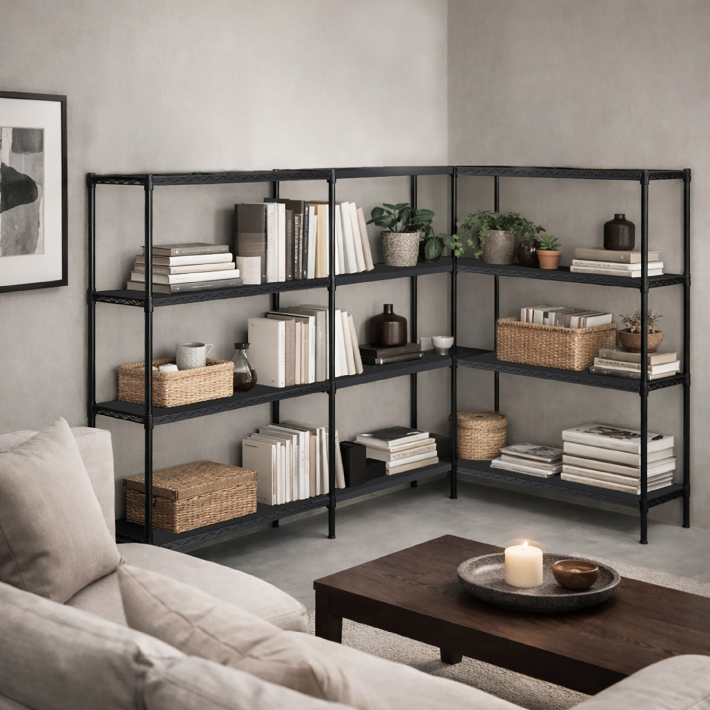 ベーシックシリーズ フラットシェルフ W1200×D450mm用 天板（連結用）・ブラック 1枚