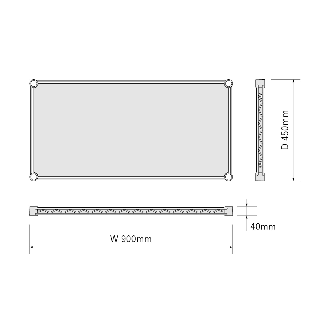 ベーシックシリーズ フラットシェルフ W900×D450×H1600mm オリーブグリーン 4段【お客様組立品】（数量限定品）