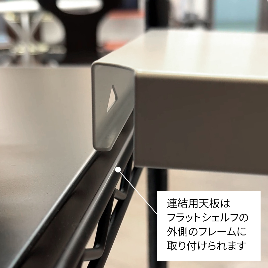 ベーシックシリーズ フラットシェルフ W900×D450mm用 天板（連結用）・ブラック 1枚