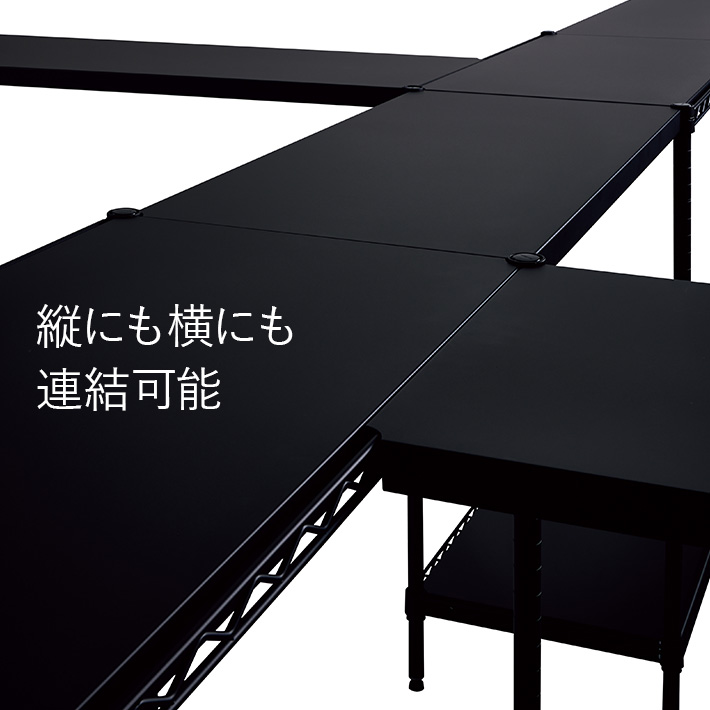 ベーシックシリーズ フラットシェルフ W750×D450mm 天板（連結用）・ブラック 1枚