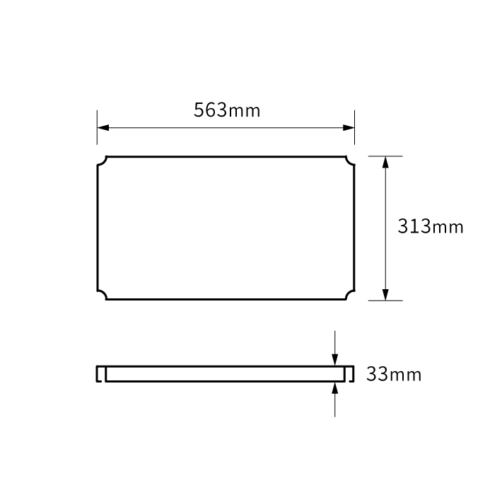 ベーシックシリーズ フラットシェルフ W600×D350mm 天板（連結用）・ブラック 1枚