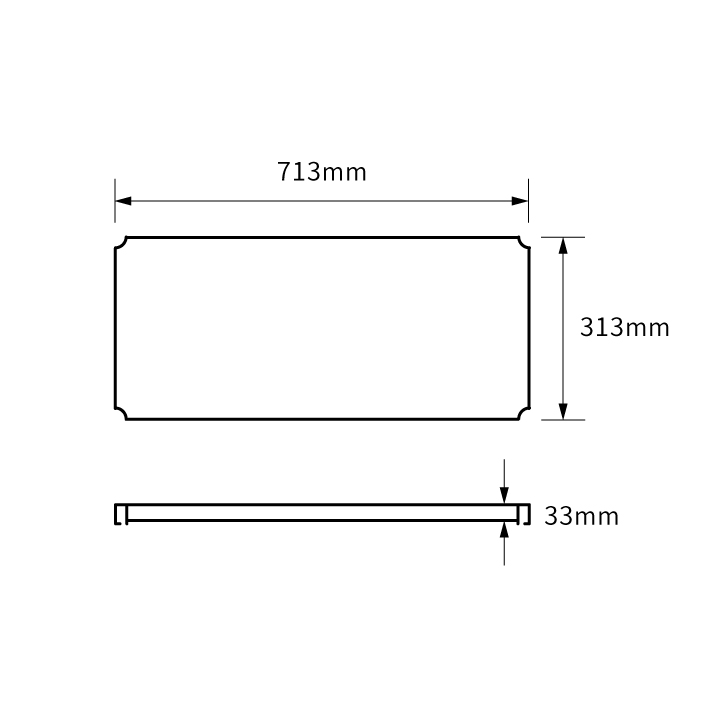 ベーシックシリーズ フラットシェルフ W750×D350mm 天板（連結用）・ブラック 1枚