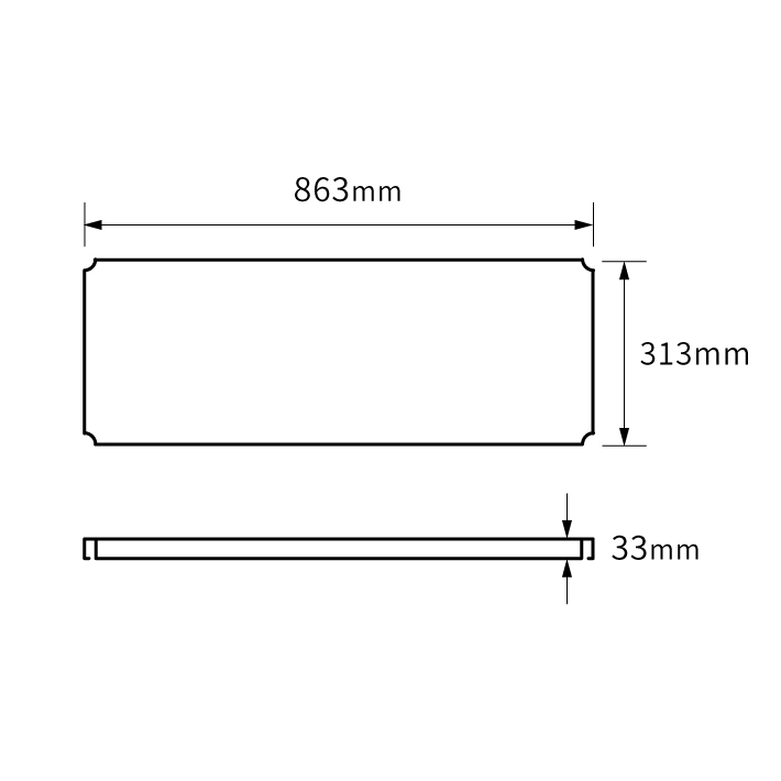 ベーシックシリーズ フラットシェルフ W900×D350mm 天板（連結用）・ブラック 1枚