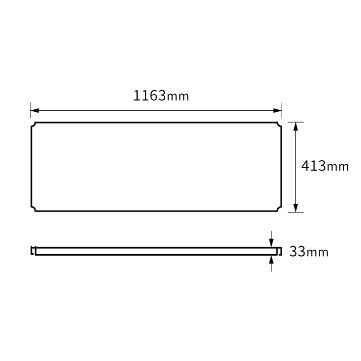 ベーシックシリーズ フラットシェルフ W1200×D450mm 天板（連結用）・ブラック 1枚