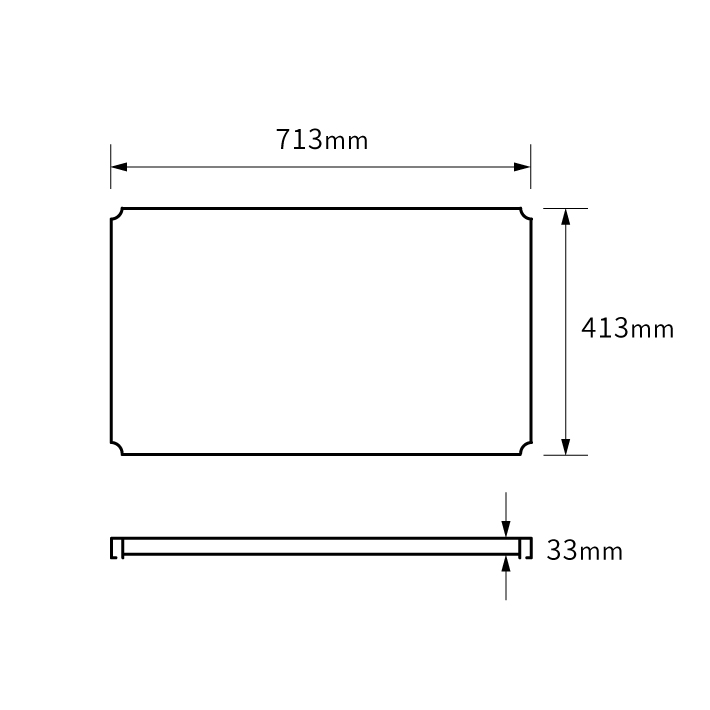 ベーシックシリーズ フラットシェルフ W750×D450mm 天板（連結用）・ブラック 1枚