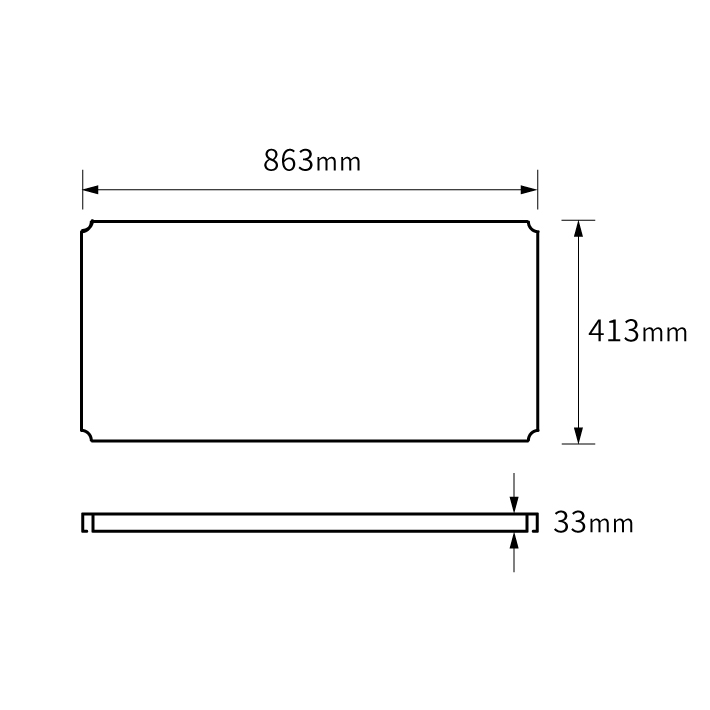 ベーシックシリーズ フラットシェルフ W900×D450mm 天板（連結用）・ブラック 1枚