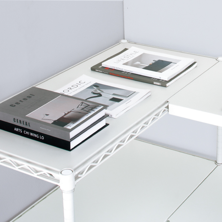 ベーシックシリーズ フラットシェルフ W900×D450mm用 天板（連結用）・ホワイト 1枚