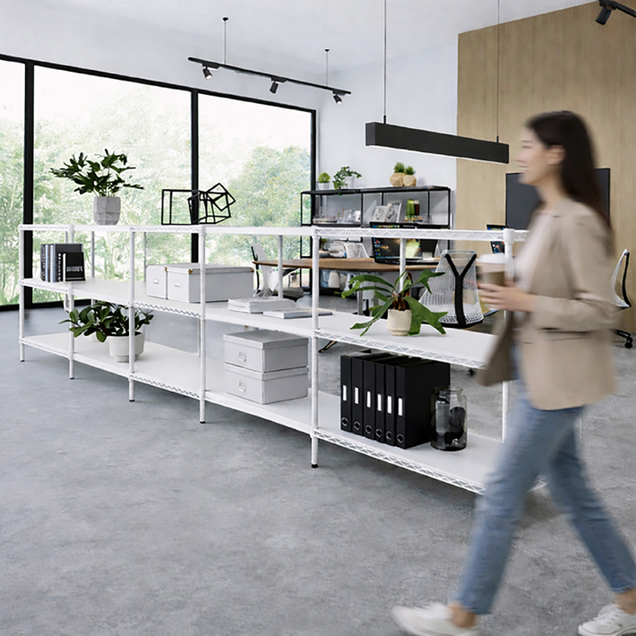 ベーシックシリーズ フラットシェルフ W900×D450mm用 天板（連結用）・ホワイト 1枚