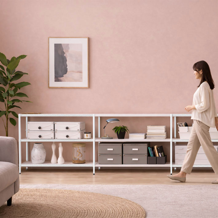 ベーシックシリーズ フラットシェルフ W900×D450mm用 天板（連結用）・ホワイト 1枚