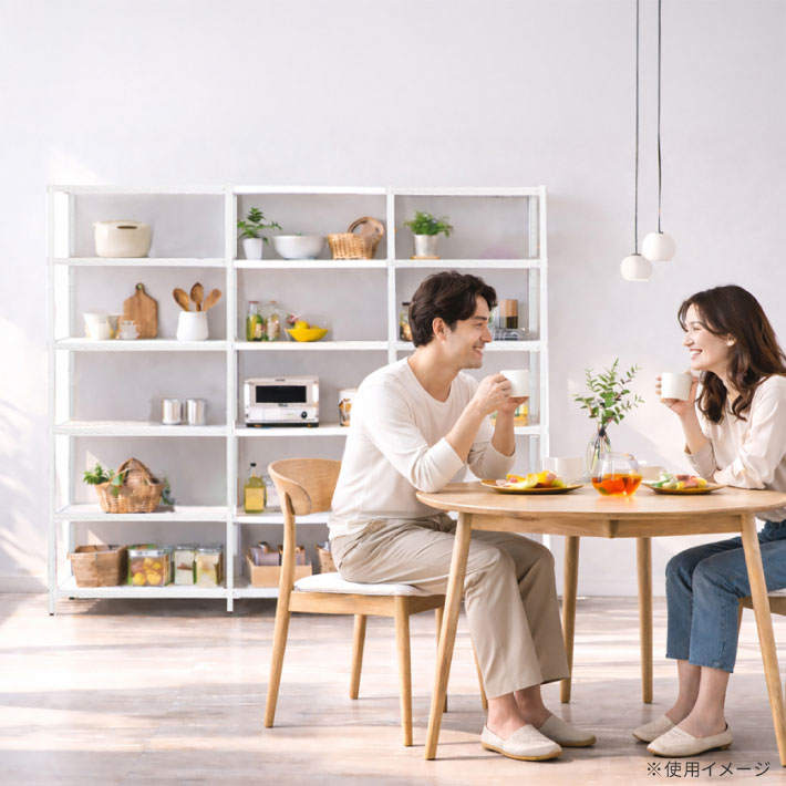 ベーシックシリーズ フラットシェルフ W600×D450mm×H1600 ホワイト 4段【お客様組立品】