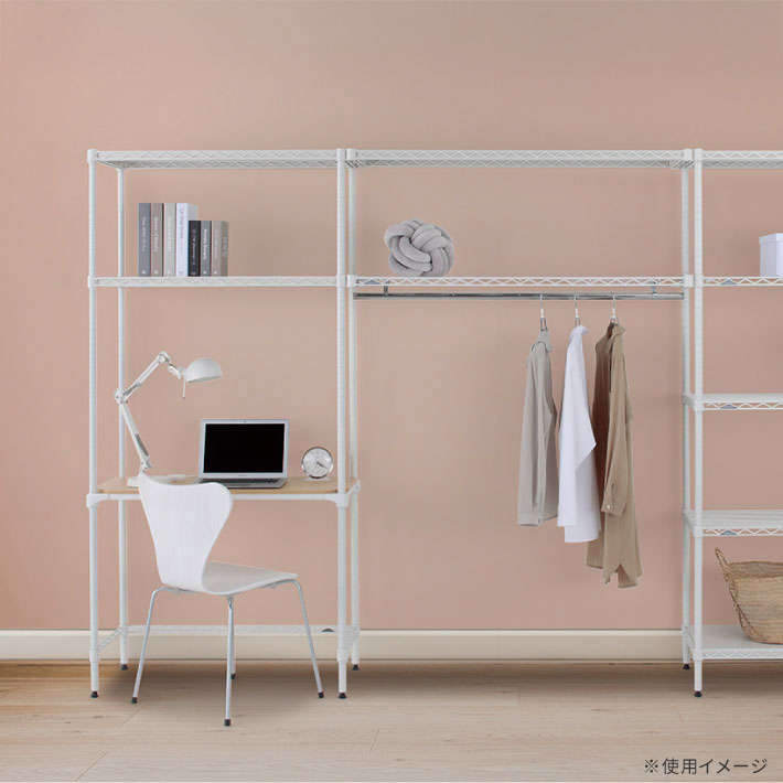 ベーシックシリーズ フラットシェルフ W600×D450mm×H1600 ホワイト 4段【お客様組立品】