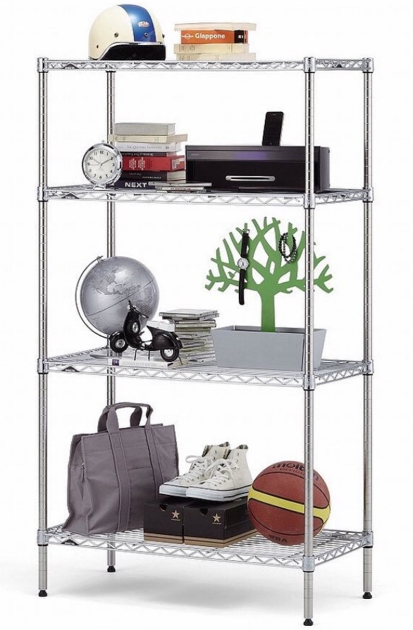 信頼 ステンレス エレクターシェルフ SLSシリーズセット 奥行610mm SLS610×PS1590×4段<br> ERECTA エレクター セット  業務用 シェルフ 棚板 収納家具 ラック キャビネット 本棚