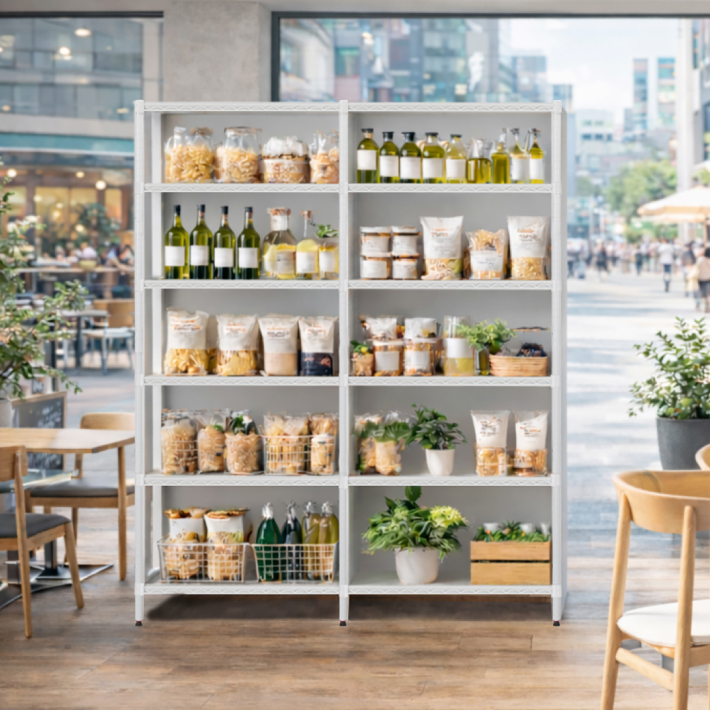 ベーシックシリーズ フラットシェルフ用パーティションスクリーン 背面・全面用 シェルフ間口900mm／ポール1,900mmサイズ ライトグレー