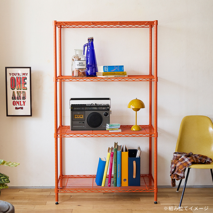 ベーシックシリーズ ポール 1600mm オレンジ ステンレス 1組2本入（数量限定品）