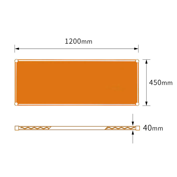 ベーシックシリーズ フラットシェルフ W1200xD450mm シェルフ・オレンジ 1枚（公式オンラインショップ限定品）
