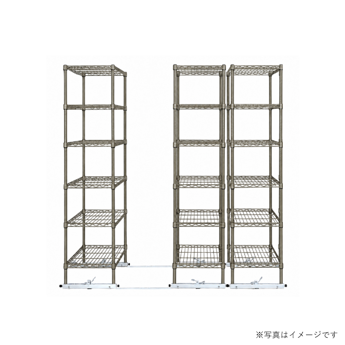 移動ストレージユニット W900×D450×H1900（6段）ヴィンテージエディション【3台セット／全長2,000mm】 （お客様組立品）
