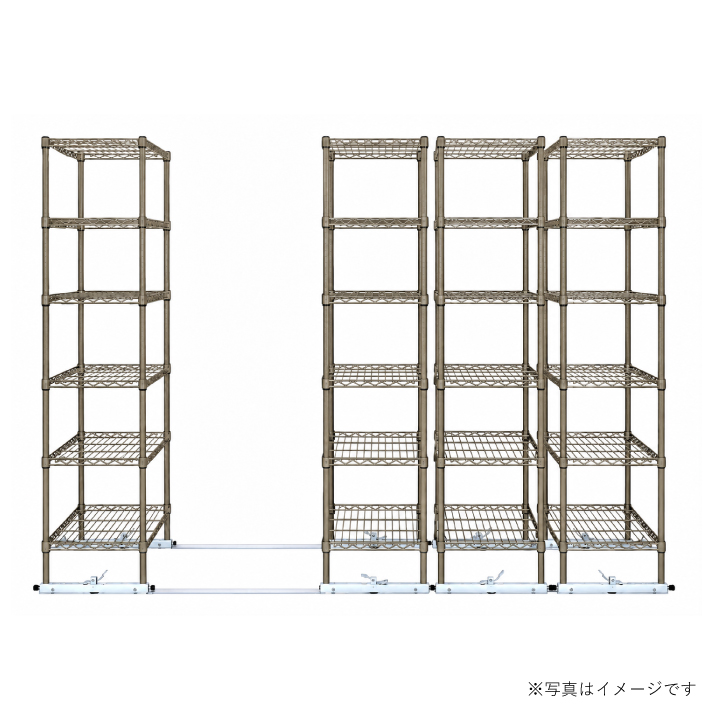 移動ストレージユニット W900×D450×H1900（6段）ヴィンテージエディション【4台セット／全長2,750mm】 （お客様組立品）